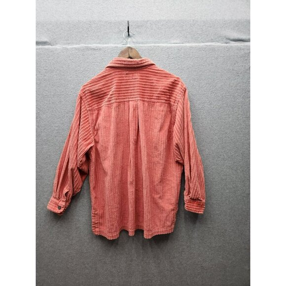Vintage Bill Blass Womens Large Pink Corduroy Button-Up Shirt - Picture 4 of 4